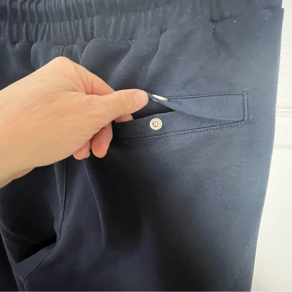 Puma x AMI Paris Navy Track Pants Zip Ankle Drawstring Joggers Womens L - Picture 9 of 14
